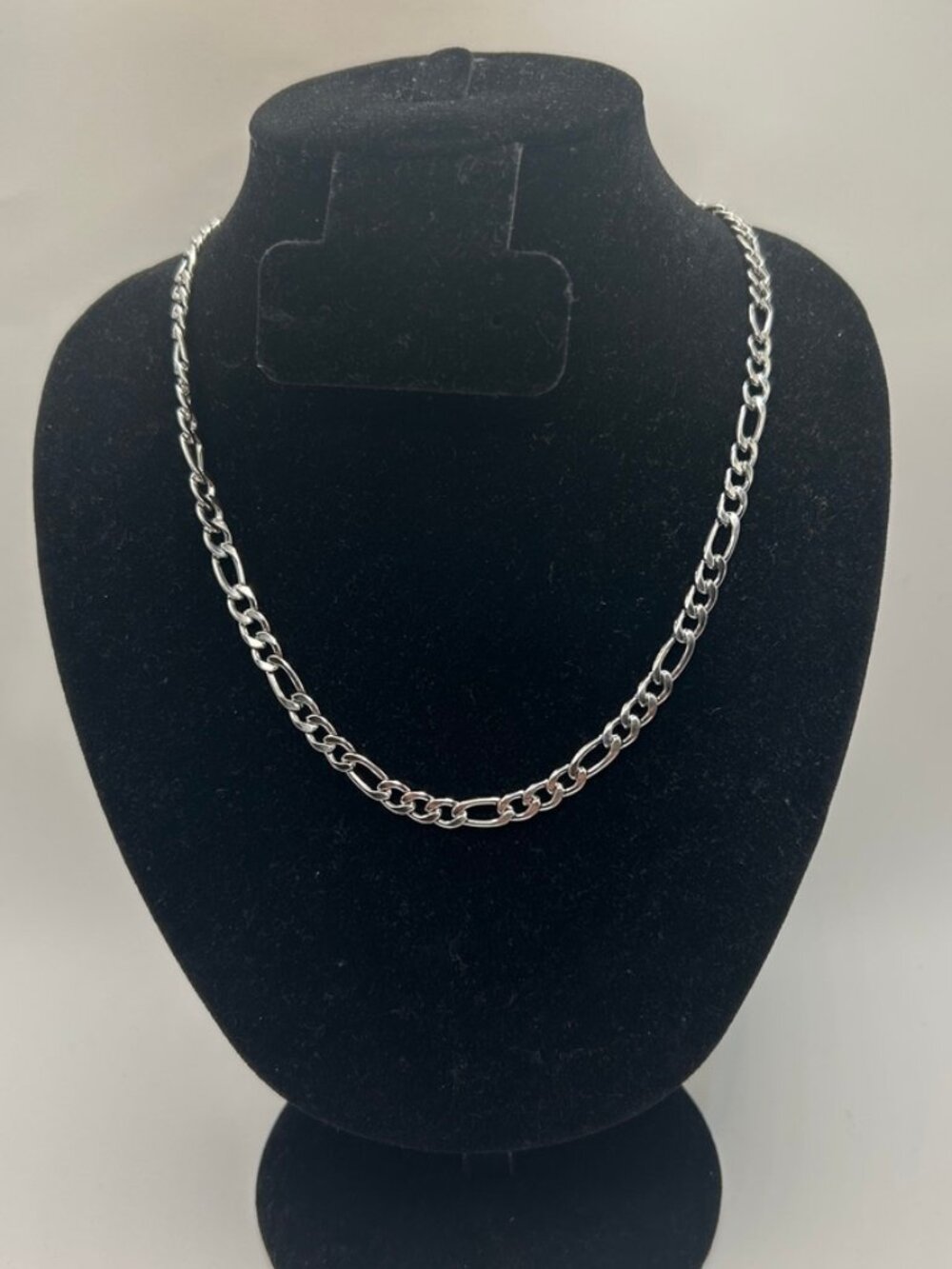 Unisex Figaro Chain Real Silver 20 Inch Plated 5mm Everyday Classic Waterproof